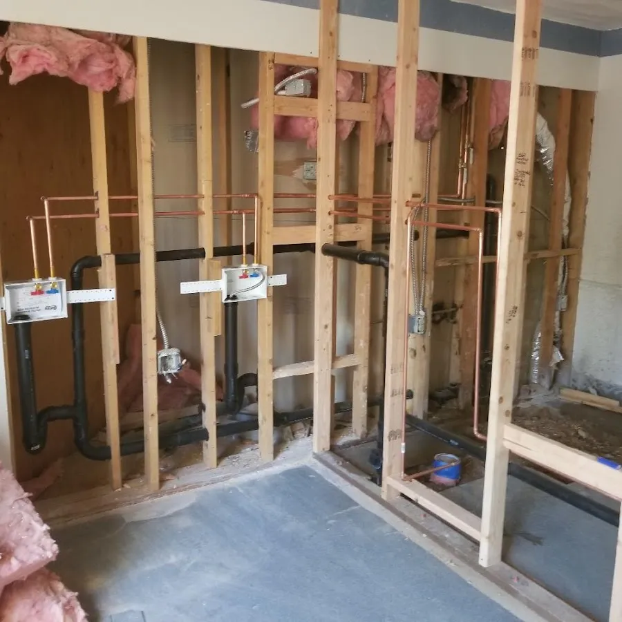 Copper pipe rough-in and plumbing installation in Swanton
